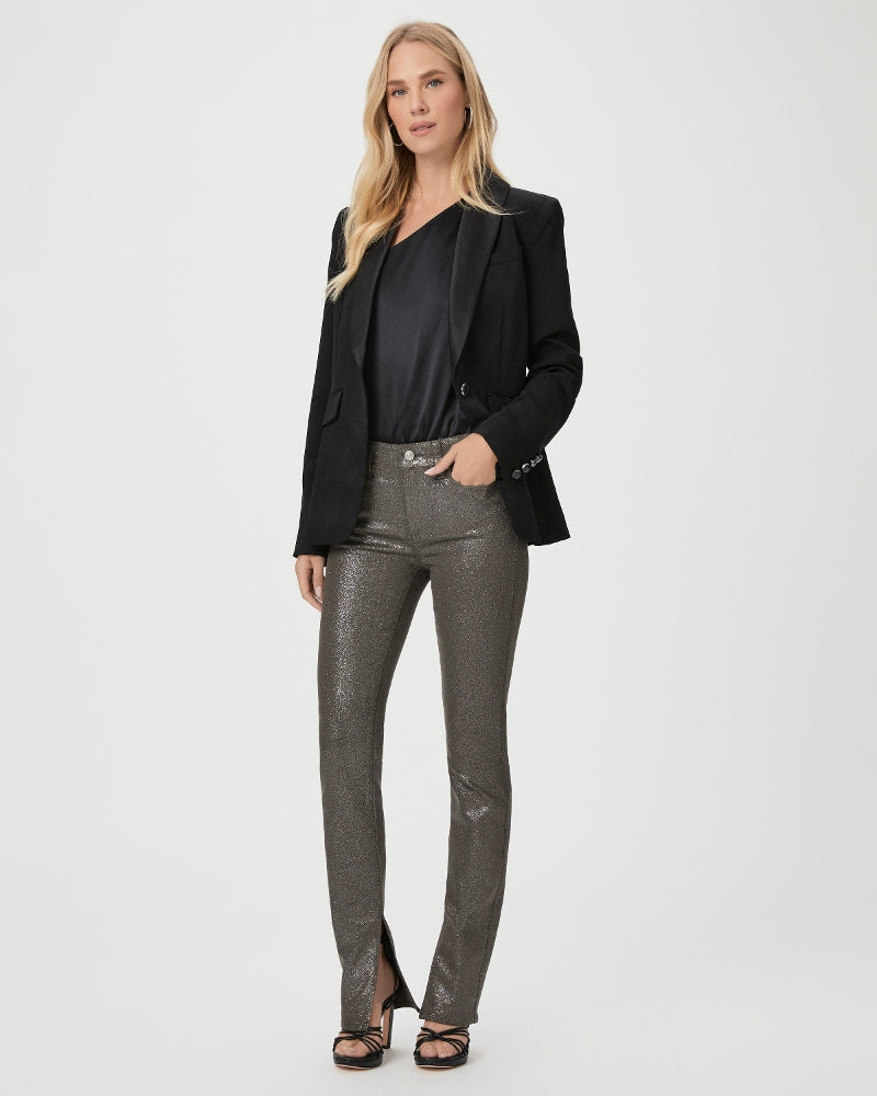 PAIGE Constance Skinny - Dark Taupe/Silver Luxe Coating