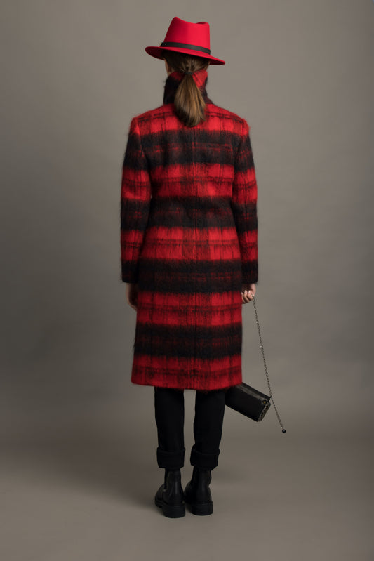 Red & Black Mohair Wool