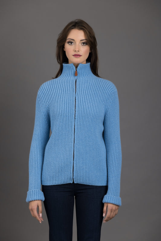 Alice ribbed zip cardigan